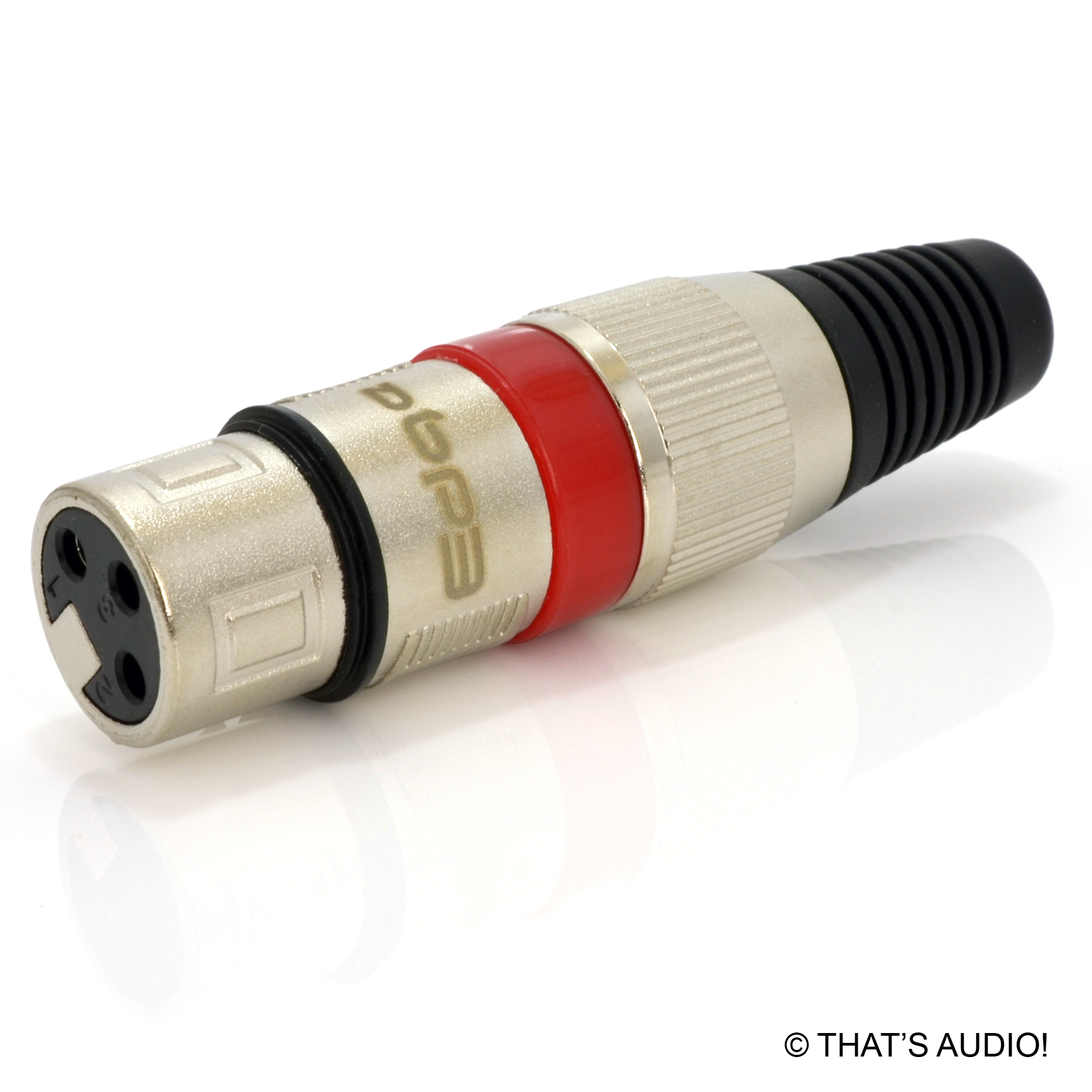 EDGE 3 PIN XLR Straight Plug RED with Cable Support (Select MALE or FEMALE) - Image 6