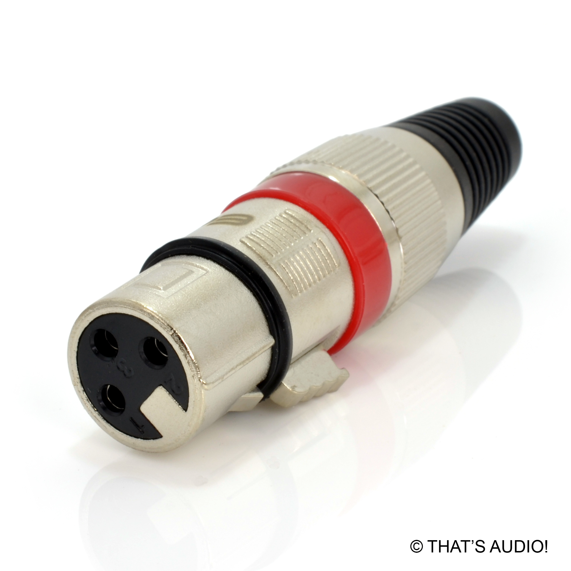 EDGE 3 PIN XLR Straight Plug RED with Cable Support (Select MALE or FEMALE) - Image 5