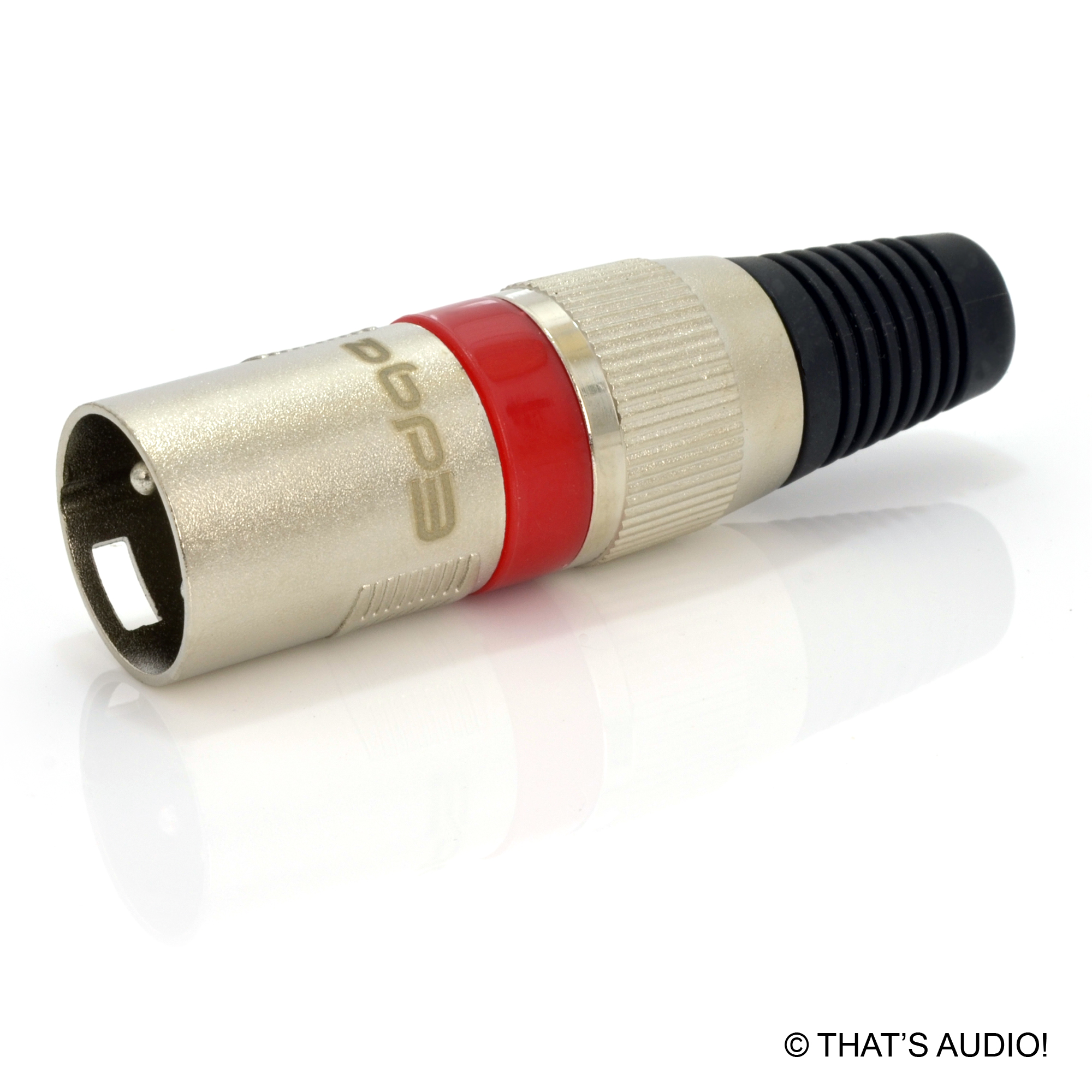 EDGE 3 PIN XLR Straight Plug RED with Cable Support (Select MALE or FEMALE) - Image 3