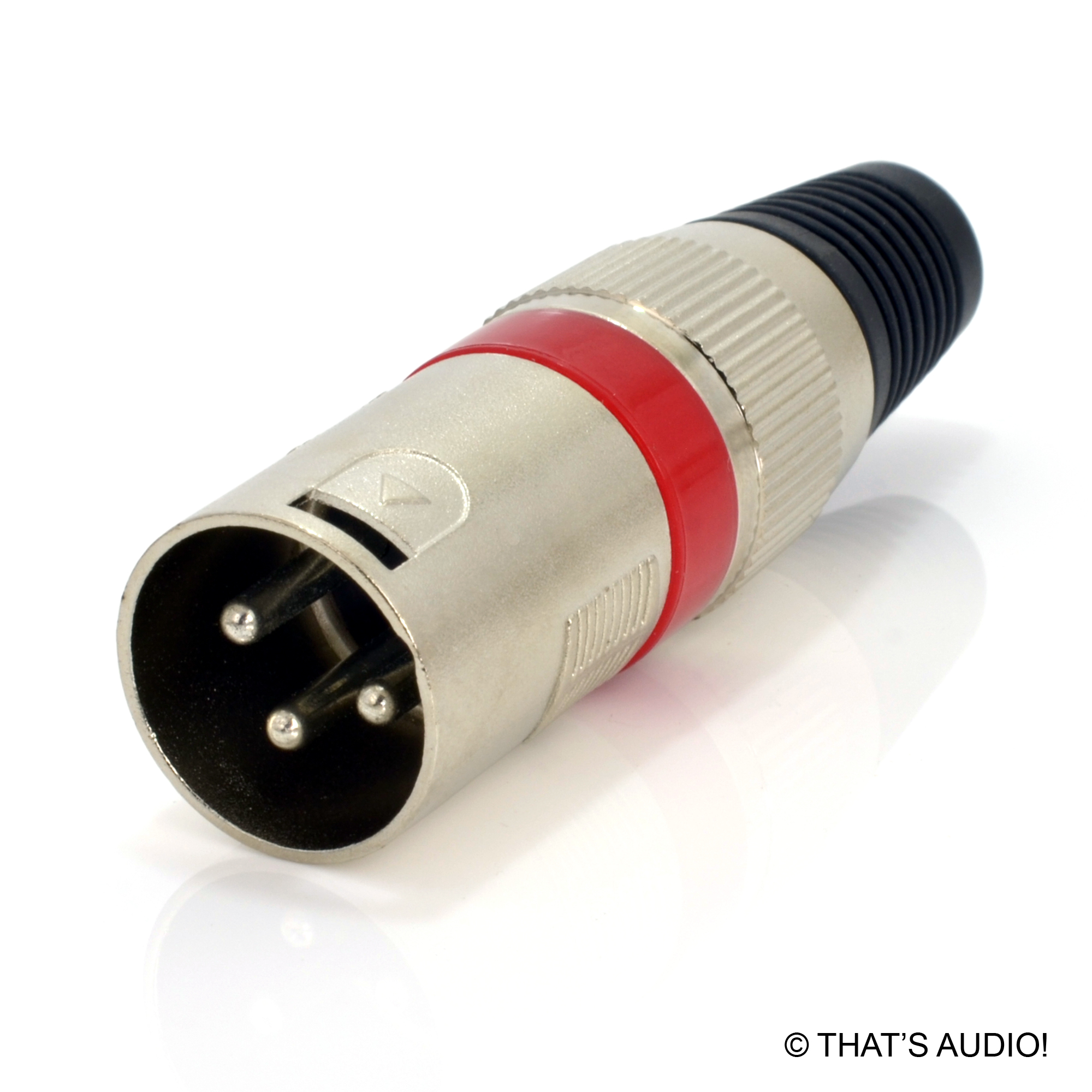 EDGE 3 PIN XLR Straight Plug RED with Cable Support (Select MALE or FEMALE) - Image 2