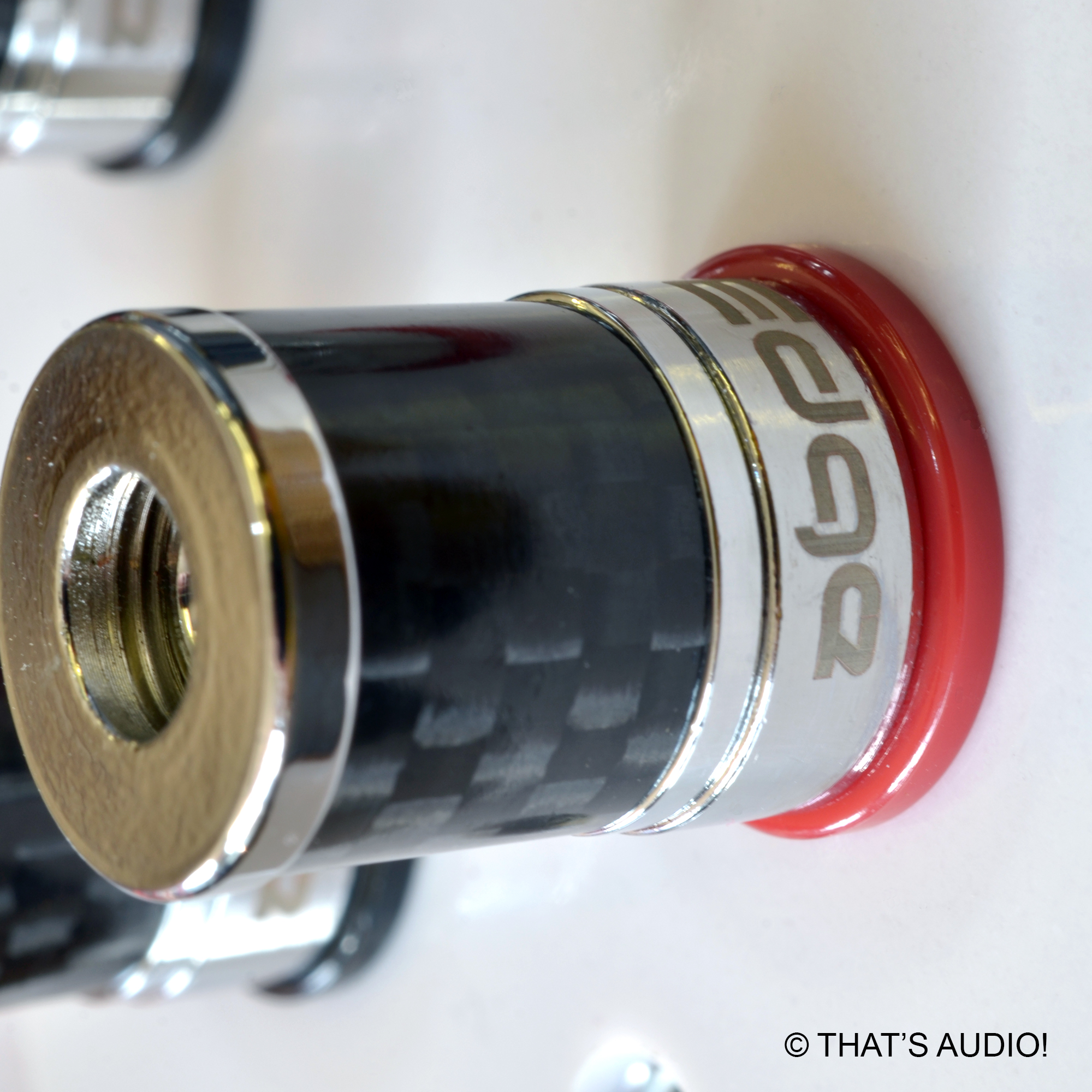 Speaker Wall plate close up of carbon fibre