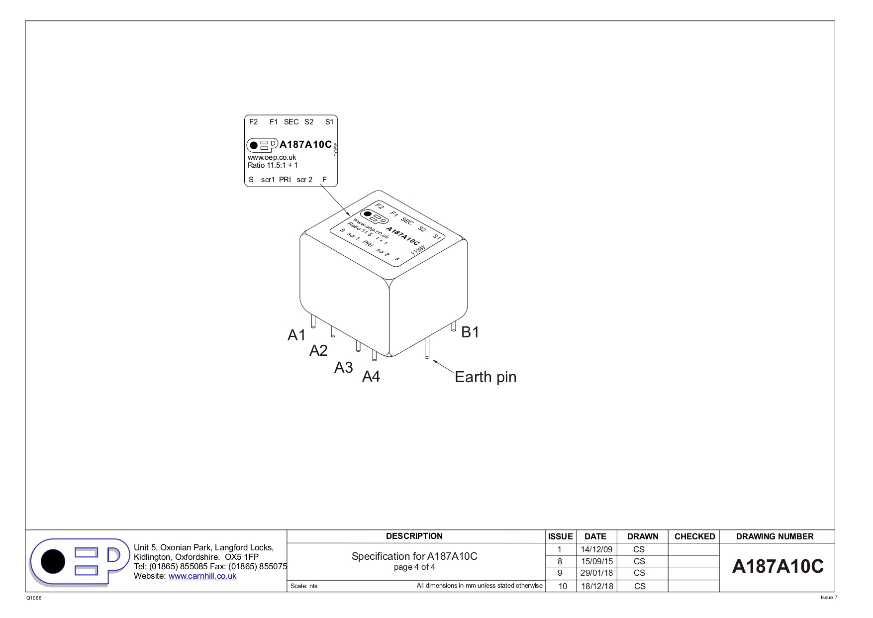 DI Box Transformer A187A10C (11.5 : 1+1 | 140k to 1k (5//6 and 7//8 parallel wired)) - Image 8