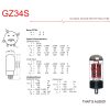 JJ Electronic Characteristic values for JJ ELECTRONIC GZ34 electronic valve / tube