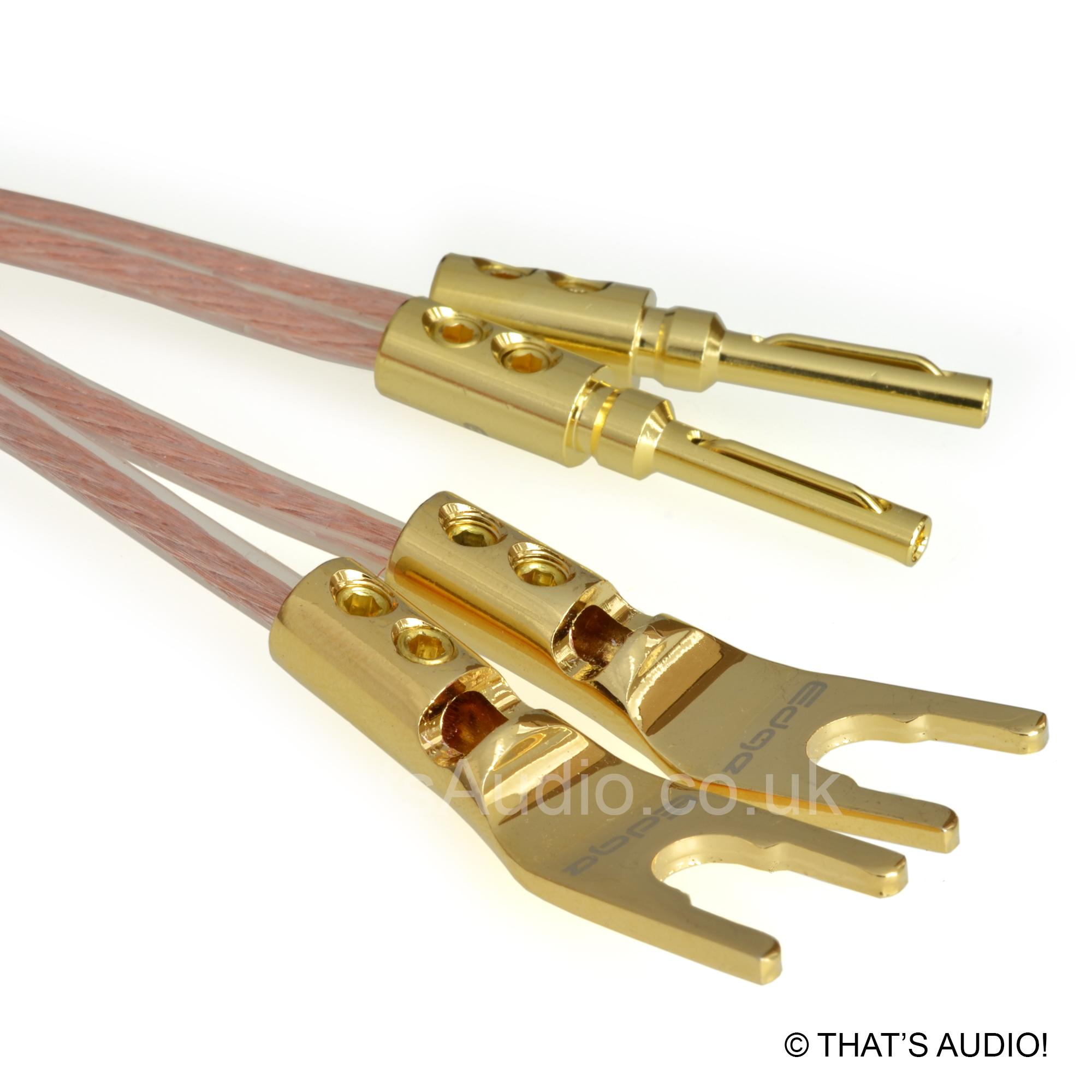 OFC Speaker Cable with Spades and banana plugs Gold Plated