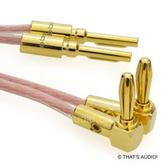 OFC Speaker Cable with Right angle banana Plugs & straight plugs Gold Plated