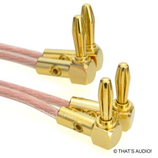 OFC Speaker Cable with Right angle banana Plugs Gold Plated
