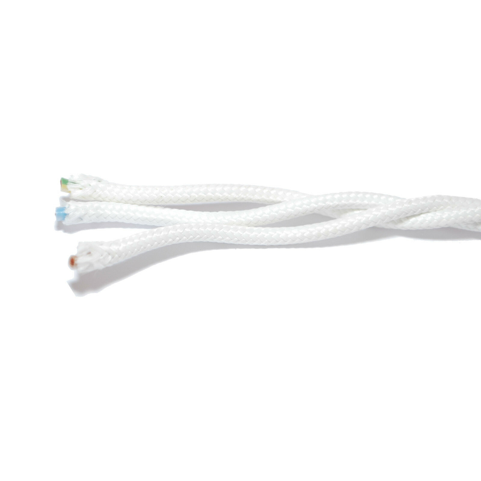 Retro WHITE (Silk Mix) Woven 3-Core cable - Image 3