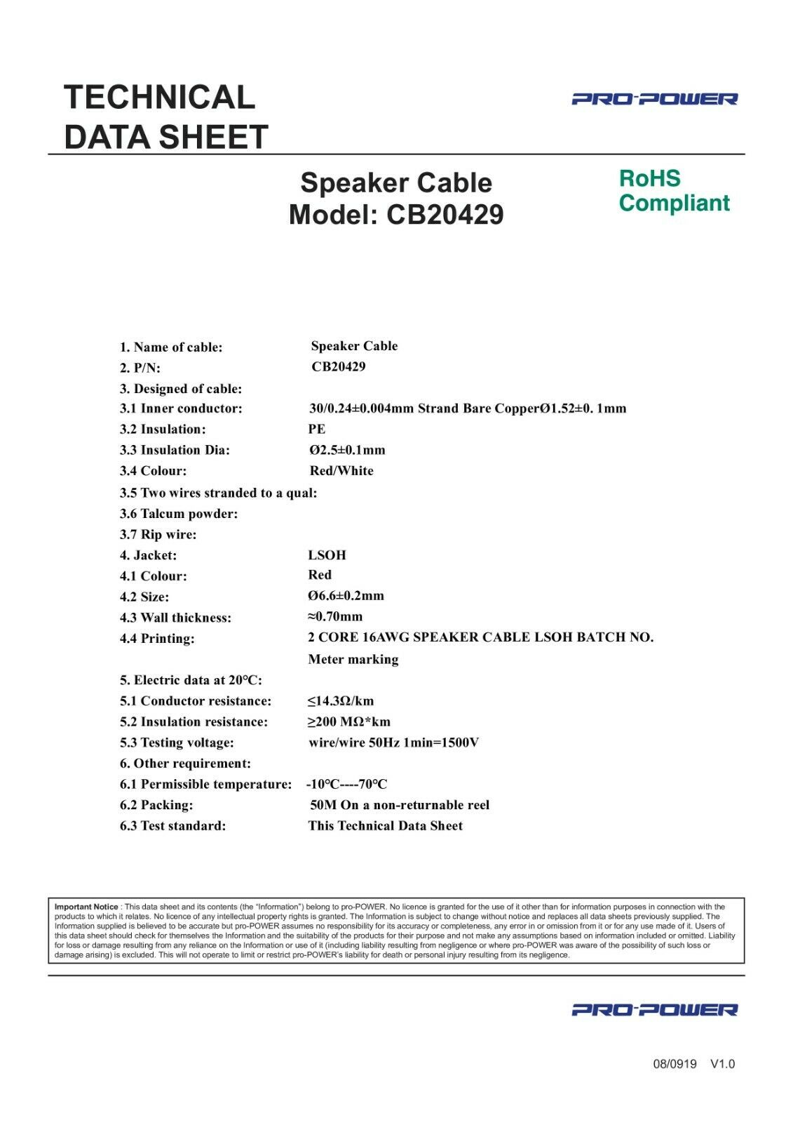 Installation Grade Speaker Cable (LSZH LSOH) 2-CORE - Image 4