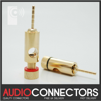2 x Hi-Fi 2mm Audio Pin Connector / Adaptor - Banana Plug, Spade, Cable (PJ1)