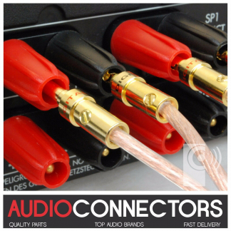 EDGE 4mm BFA Banana Z-Plug (Straight) Gold Plated (6 Pack)