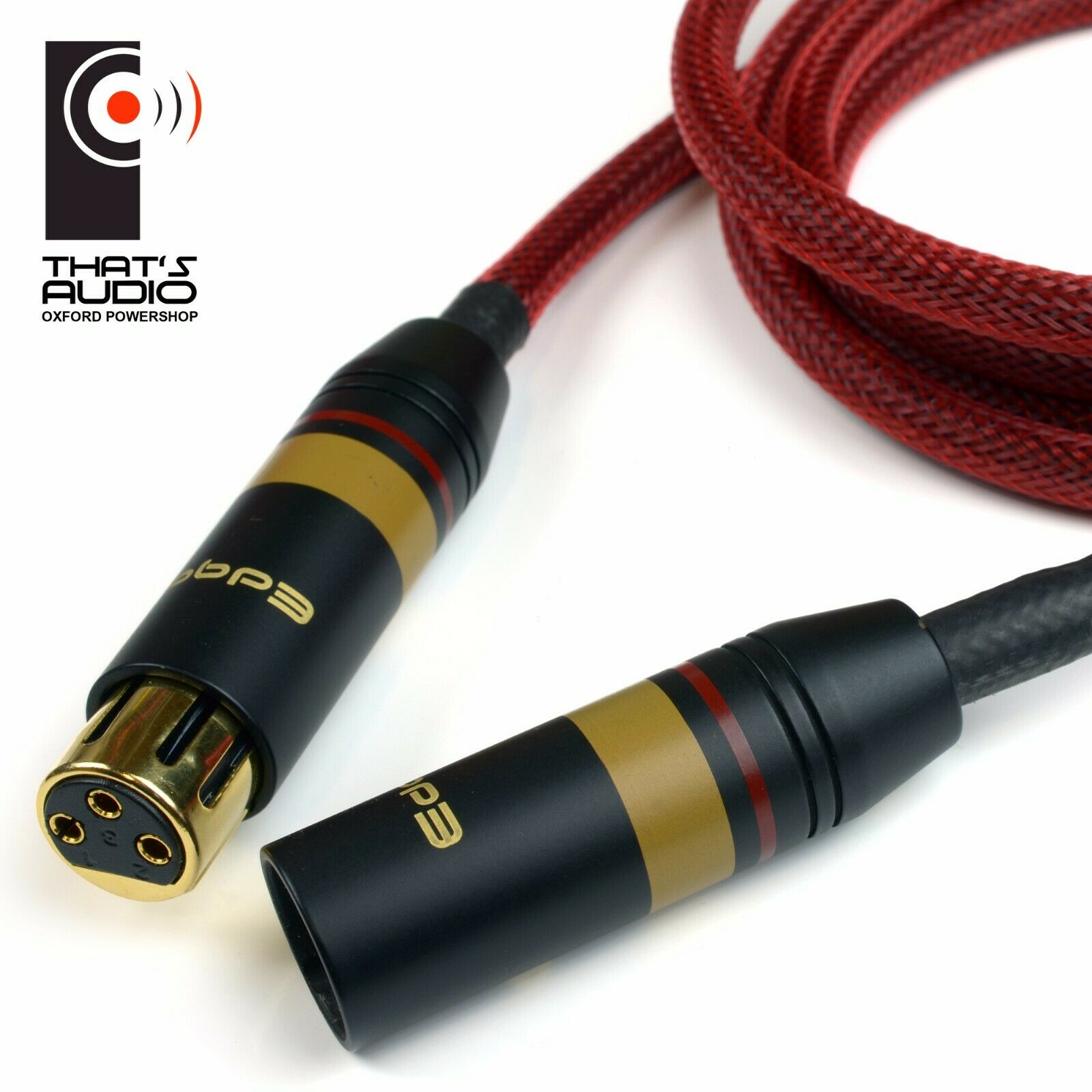 EDGE XLR Cables (Male to Female) RED Custom Made Balanced Cables (PAIR) Select Length - Image 3