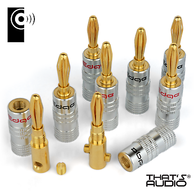 EDGE 4mm Banana Plug (Straight) Gold Plated (8 Pack) - Image 3