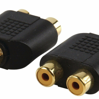STEREO ADAPTER - 1 x RCA (Male) to 2 x RCA (Female)