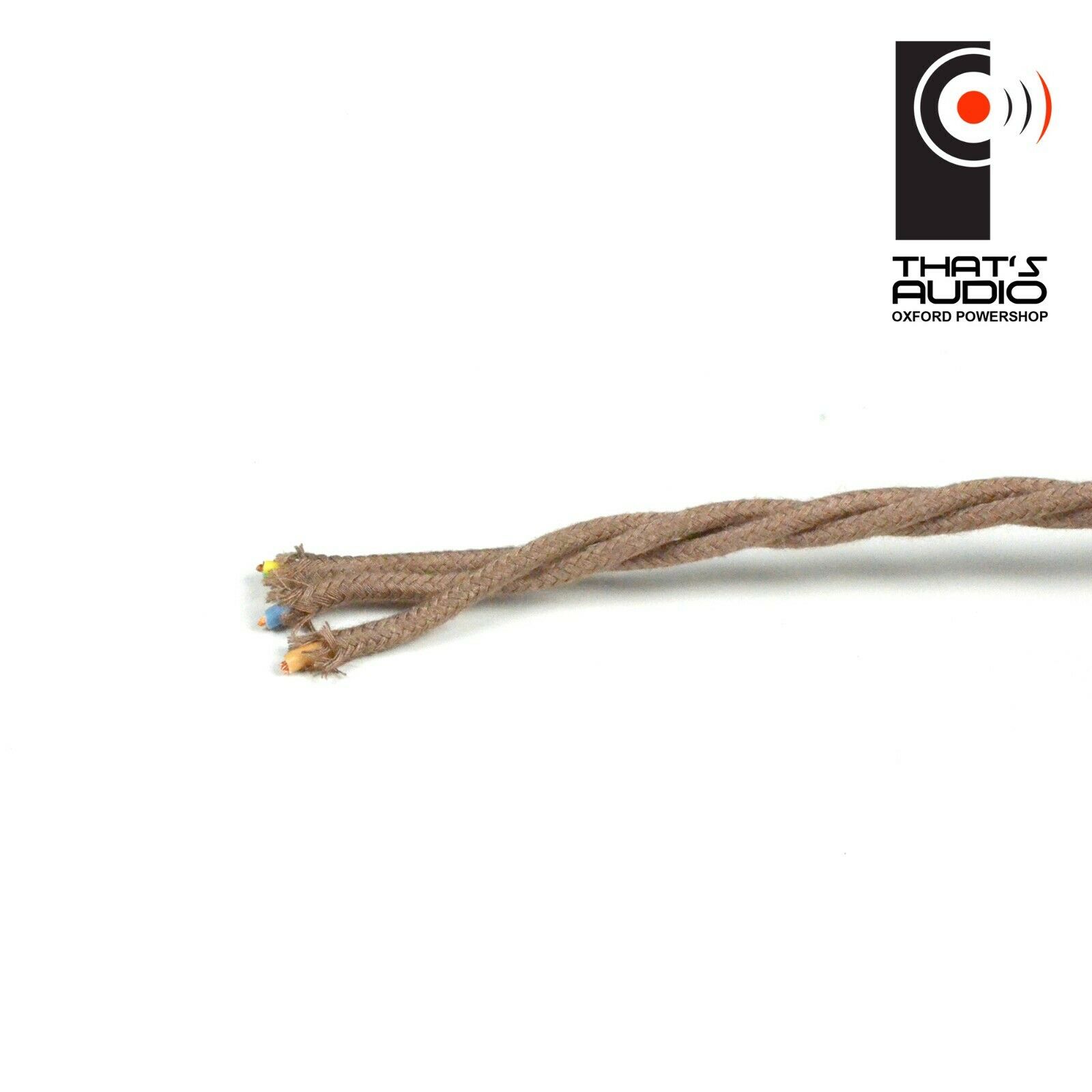 Retro BARLEY BROWN (Silk Mix) Woven 3-Core cable - Image 3