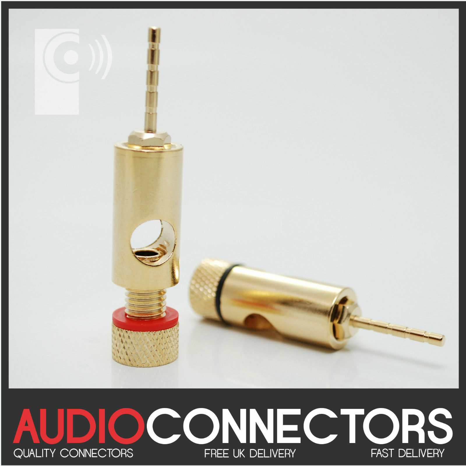 (10x) Hi-Fi 2mm Audio Pin Connector / Adaptor for Banana Plug Spade ...