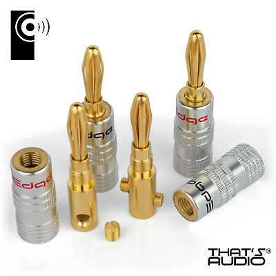 EDGE 4mm Banana Plug (Straight) Gold Plated (6 Pack) - Image 3