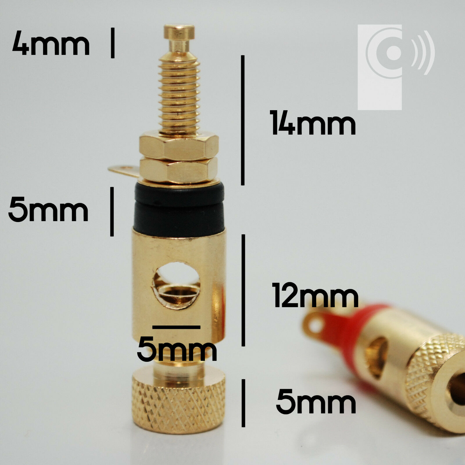 EDGE Binding Post (For 4mm Bannana Plugs) Gold Plated SOLDER TYPE (10 Pack) - Image 12