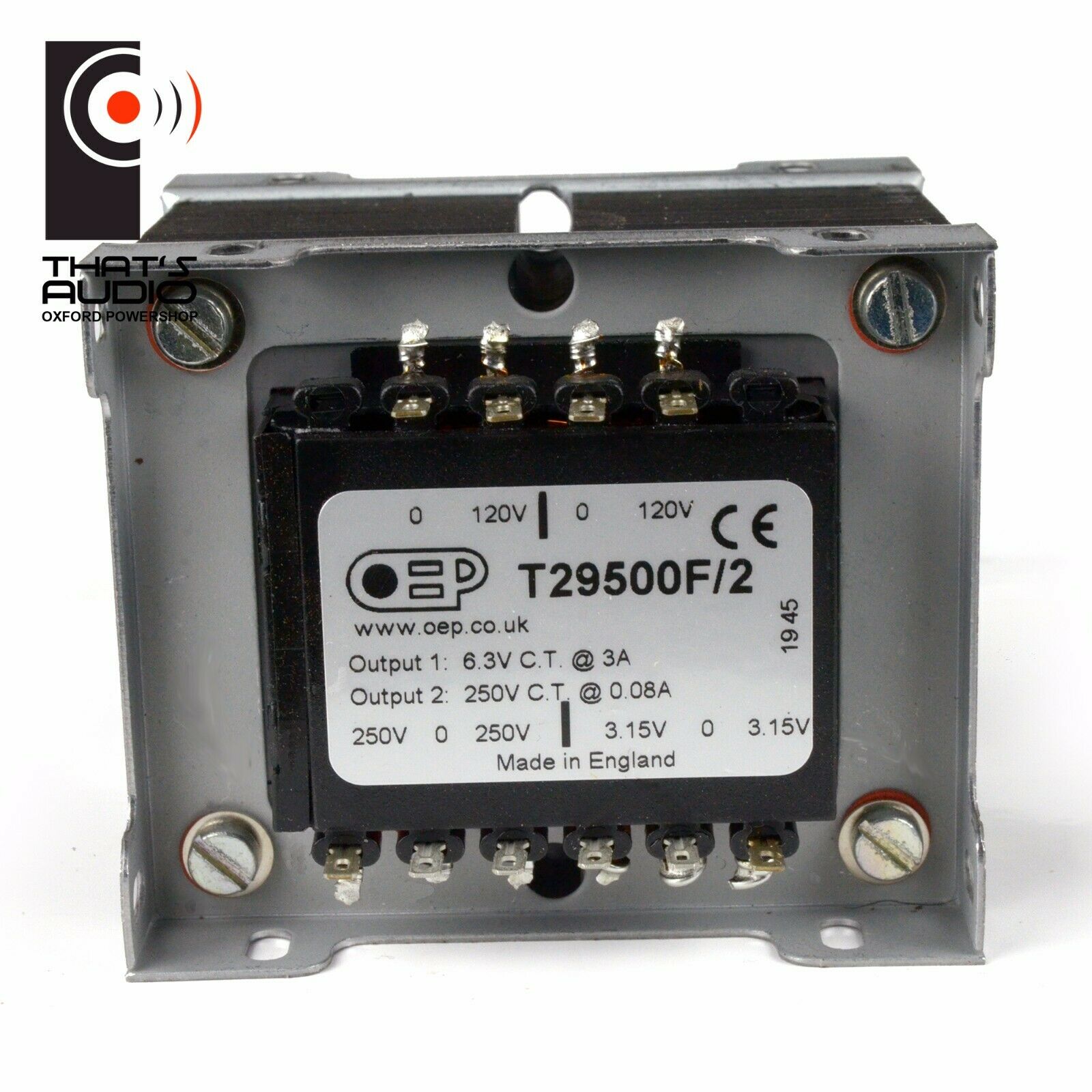 AMPLIFIER POWER TRANSFORMER: 59VA Full Wave (250V-0-250V @ 80mA) OEP T29500F/2 - Image 3