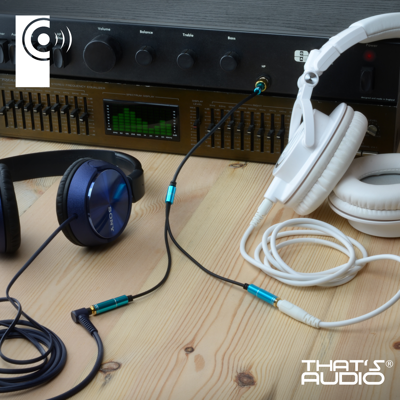 Headphone Splitter Cable BLUE 3.5mm stereo for Smart Phone / Tablet - Image 4