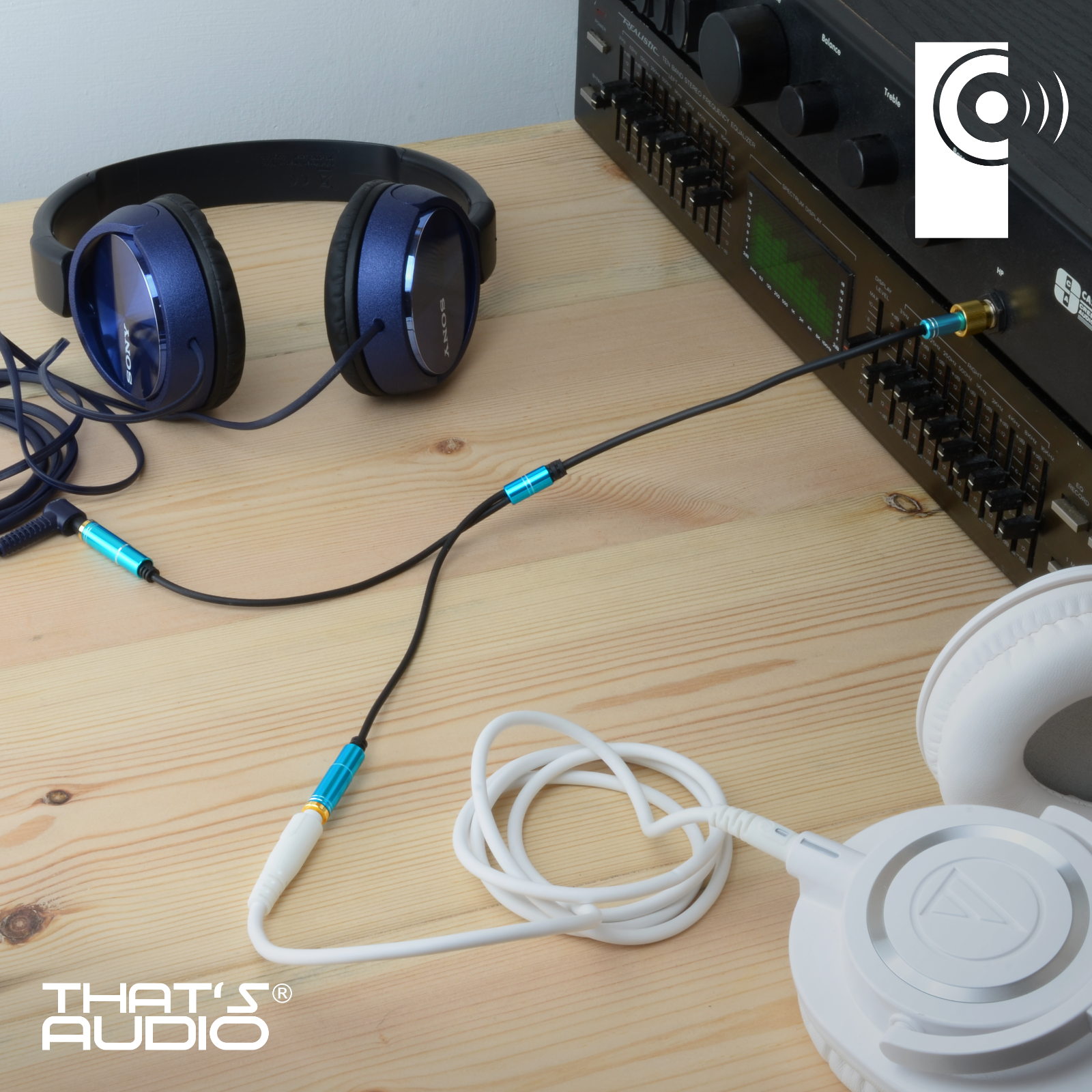 Headphone Splitter Cable BLUE 3.5mm stereo for Smart Phone / Tablet - Image 5