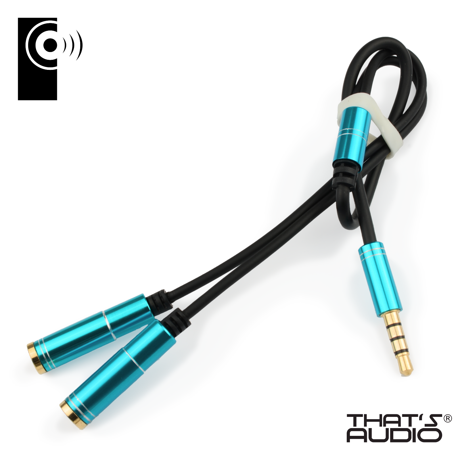 Headphone Splitter Cable BLUE 3.5mm stereo for Smart Phone / Tablet - Image 6