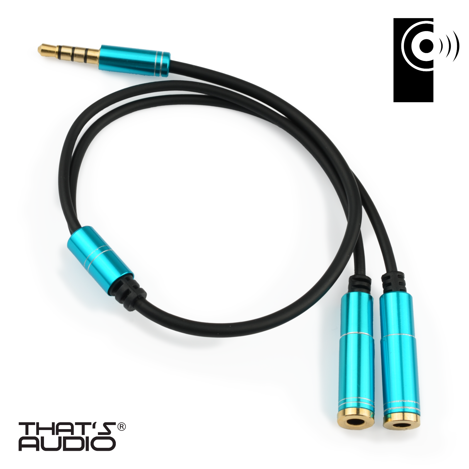 Headphone Splitter Cable BLUE 3.5mm stereo for Smart Phone / Tablet - Image 7