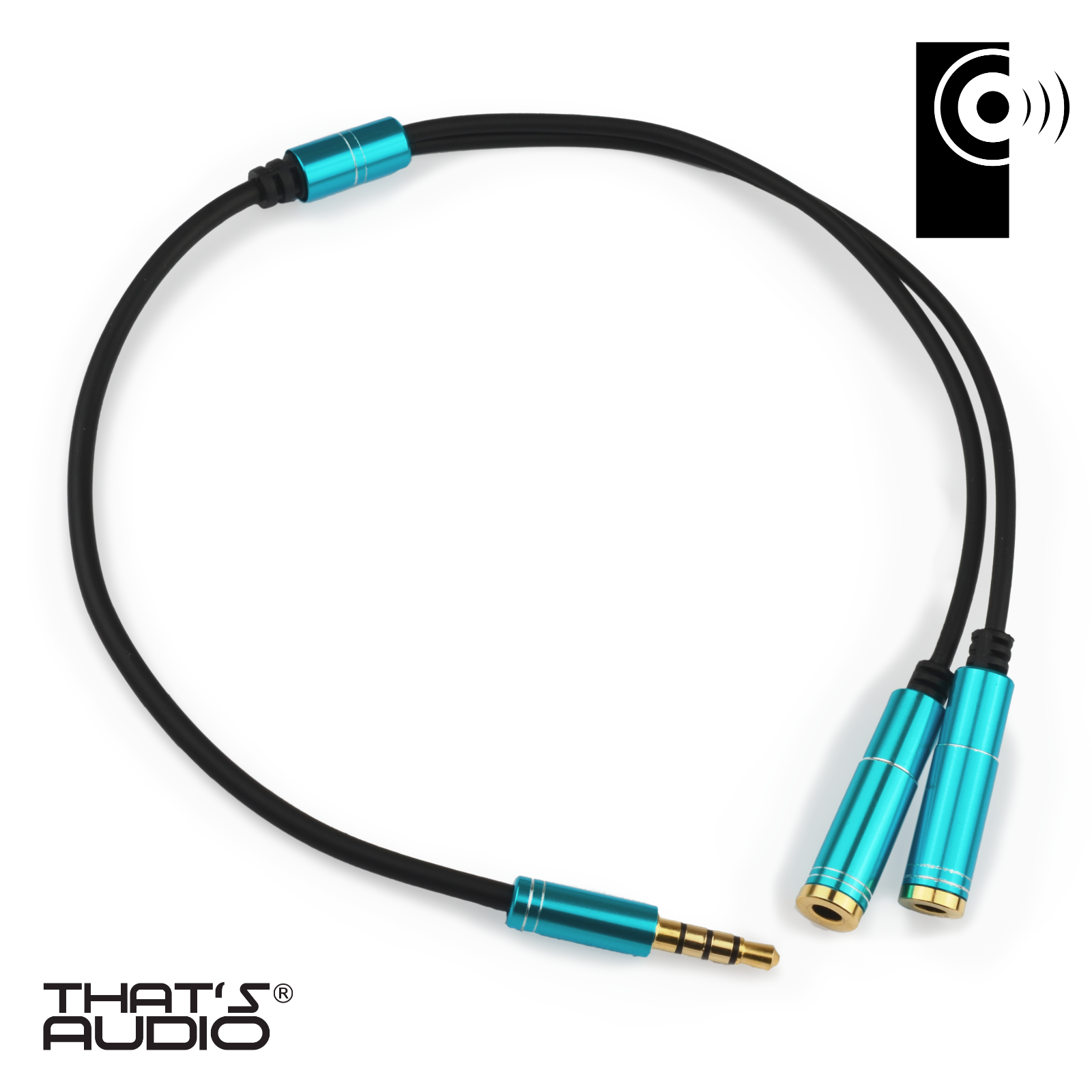 Headphone Splitter Cable BLUE 3.5mm stereo for Smart Phone / Tablet - Image 8