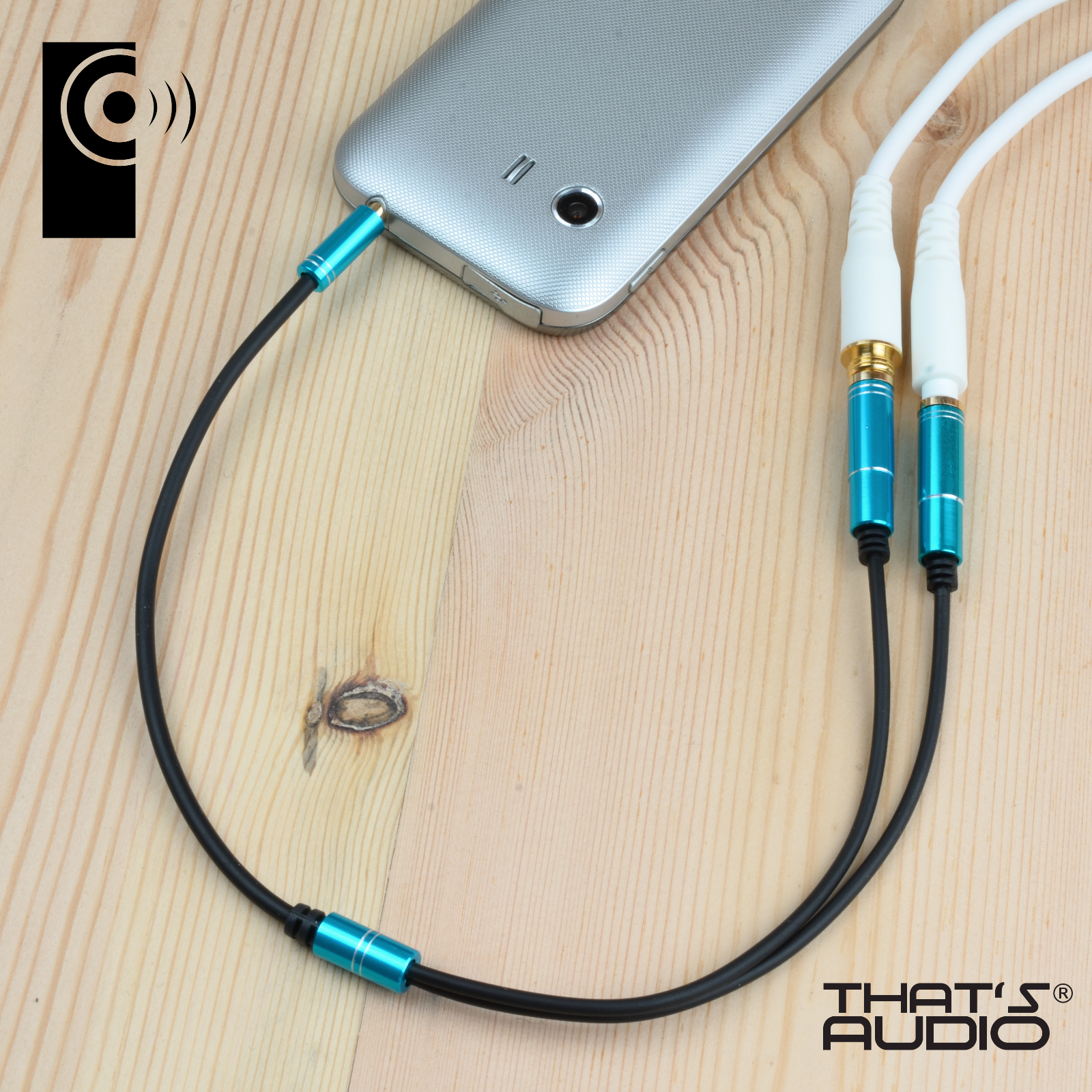 Headphone Splitter Cable BLUE 3.5mm stereo for Smart Phone / Tablet