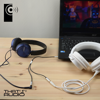 Headphone Splitter Cable SILVER 3.5mm stereo for Smart Phone / Tablet