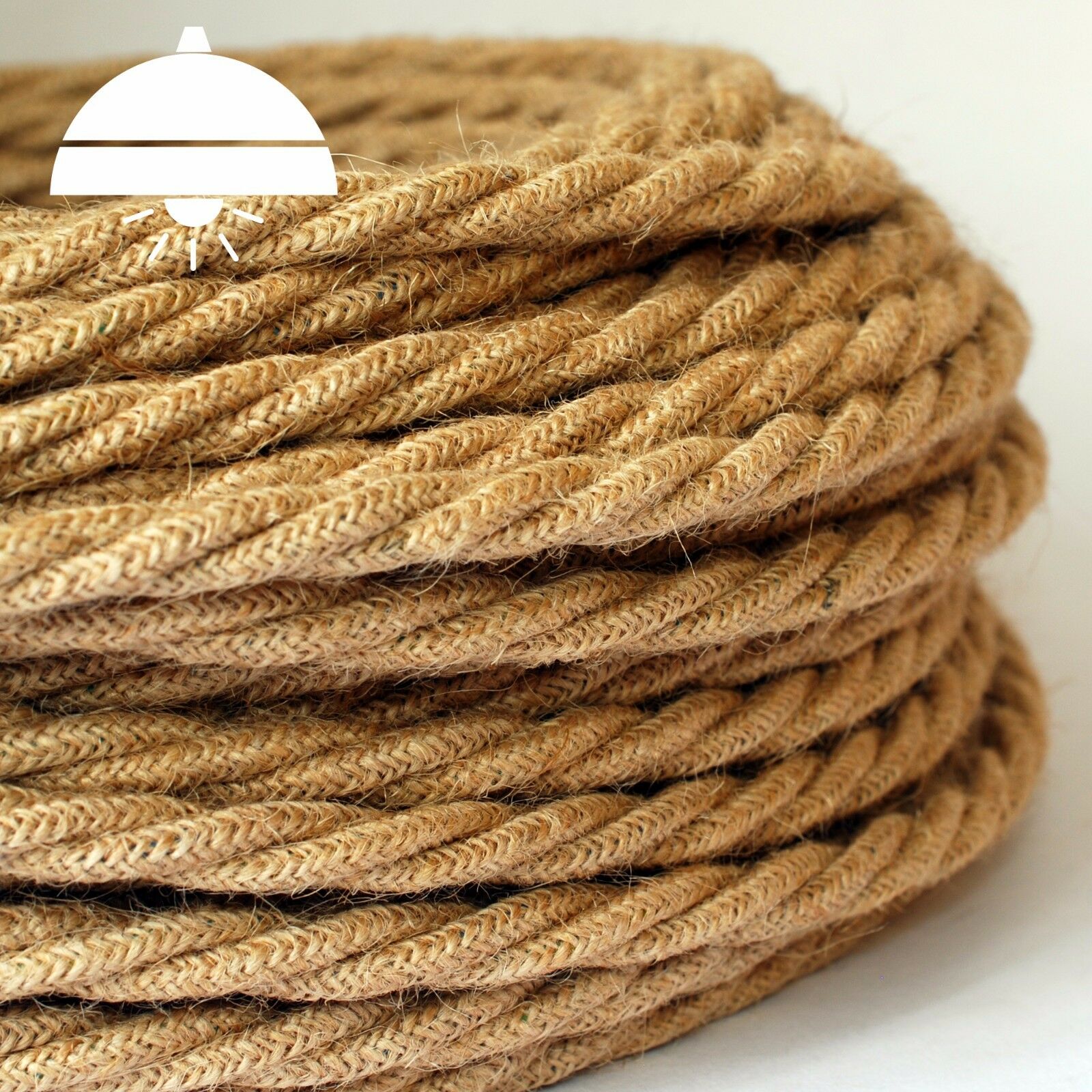 ITALIAN PREMIUM Quality THICK Vintage Style TWISTED braided fabric 3-Core cables - Image 4