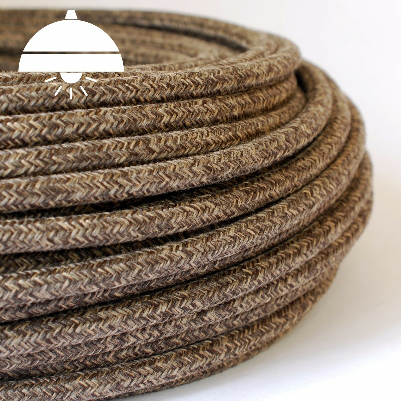 ITALIAN PREMIUM Quality THICK Vintage Style ROUND braided fabric 3-Core cables - Image 3