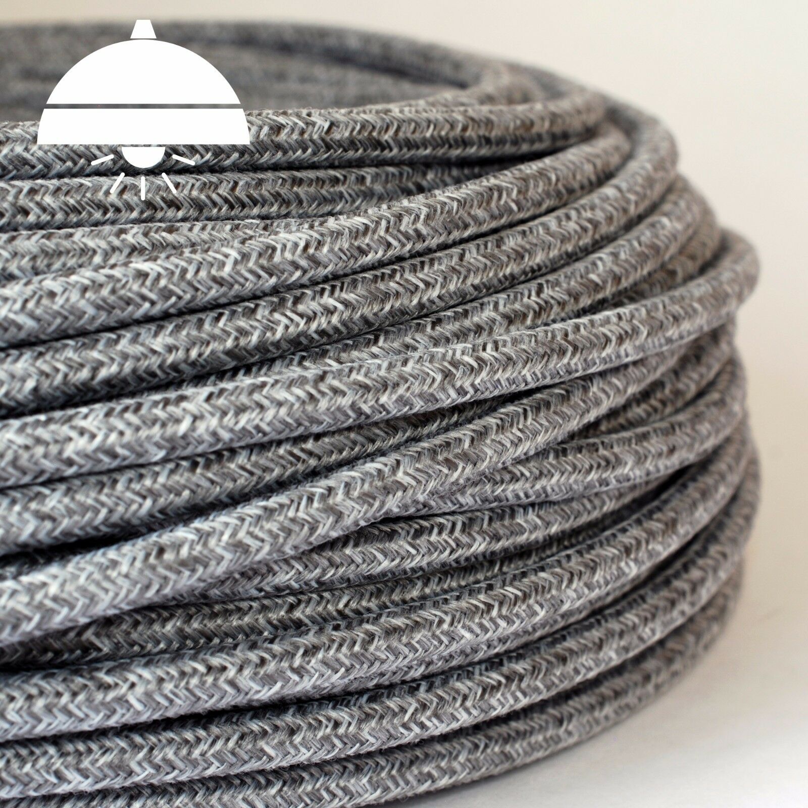 ITALIAN PREMIUM Quality THICK Vintage Style ROUND braided fabric 3-Core cables - Image 5